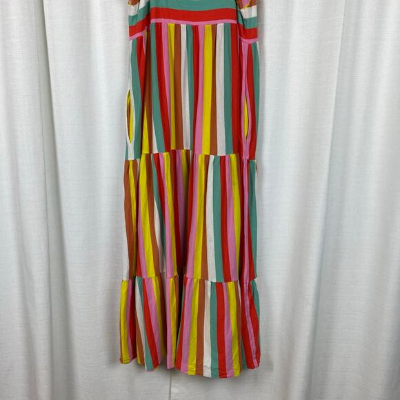 J.Crew Rainbow Stripe Maxi Dress Sz.L - Picture 12 of 15